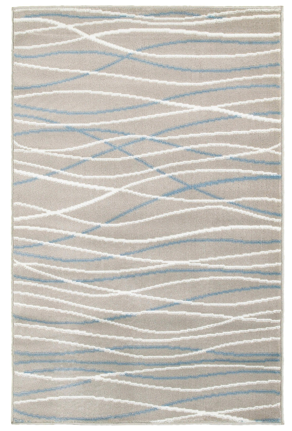 5’ x 7’ Gray Contemporary Waves Area Rug
