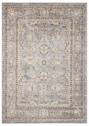 5’ x 7’ Gray Floral Vines Traditional Area Rug