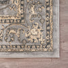 8’ x 9’ Gray Floral Vines Traditional Area Rug