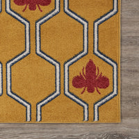5’ x 7’ Yellow and Red Honey Bee Area Rug