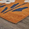 8’ x 9’ Orange and Ivory Flower Field Area Rug