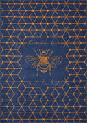 5’ x 7’ Navy and Orange Honeybee Area Rug