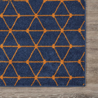 5’ x 7’ Navy and Orange Honeybee Area Rug