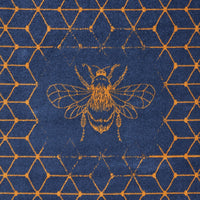 8’ x 9’ Navy and Orange Honeybee Area Rug