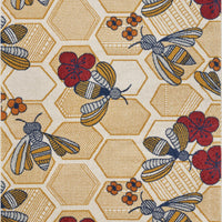8’ x 9’ Gold and Ivory Bustling Bee Area Rug