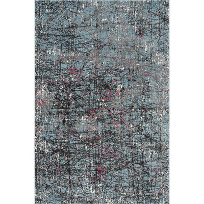 8’ x 10’ Blue Chaotic Strokes Area Rug
