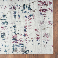 5’ x 8’ White Abstract Marble Area Rug