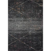 5’ x 8’ Distressed Black Abstract Area Rug