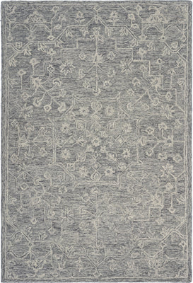 7’ x 9’ Gray Floral Finesse Area Rug