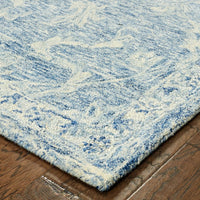 8’ x 10’ Blue and Ivory Interlacing Vines Area Rug