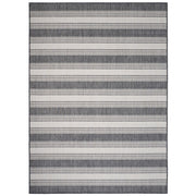 5’ x 7’ Gray Striped Indoor Outdoor Area Rug