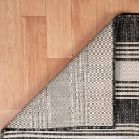 8’ x 10’ Gray Striped Indoor Outdoor Area Rug