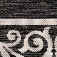 3’ x 5’ Gray Ornate Border Indoor Outdoor Area Rug