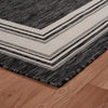 3’ x 5’ Gray Framed Indoor Outdoor Area Rug