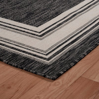 3’ x 5’ Gray Framed Indoor Outdoor Area Rug