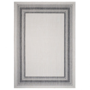 3’ x 5’ Gray Framed Indoor Outdoor Area Rug