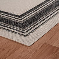 5’ x 7’ Gray Framed Indoor Outdoor Area Rug