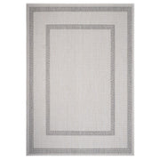 3’ x 5’ Gray Double Border Indoor Outdoor Area Rug