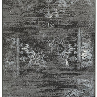 5’ x 7’ Black Distressed Abstract Area Rug