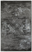 5’ x 7’ Black Distressed Abstract Area Rug