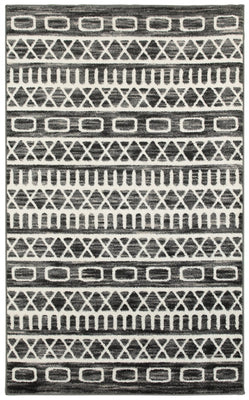 5’ x 7’ Black and White Geometric Area Rug