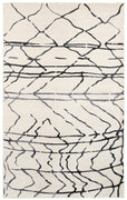 8’ x 10’ Cream and Black Berber Pattern Area Rug