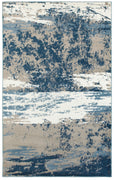 5’ x 7’ Beige and Blue Scenic Area Rug