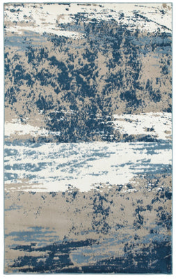 5’ x 7’ Beige and Blue Scenic Area Rug