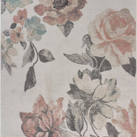 8’ x 10’ Ivory Blooming Rose Area Rug