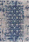 5’ x 8’ Navy Blue Faded Floral Motif Area Rug