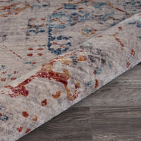 5’ x 8’ Beige Distressed Floral Area Rug