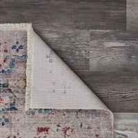 5’ x 8’ Beige Distressed Floral Area Rug