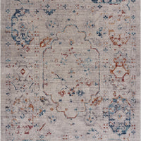 5’ x 8’ Ivory Distressed Floral Area Rug