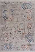 9’ x 12’ Ivory Distressed Floral Area Rug