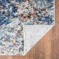 5’ x 8’ Blue and White Abstract Ocean Area Rug