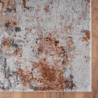 5’ x 8’ Brown and White Abstract Earth Area Rug