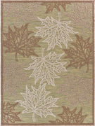 8’ x 10’ Tan Maple Leaf Indoor Outdoor Area Rug