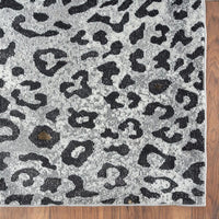 5’ x 8’ Black and Gray Animal Print Area Rug