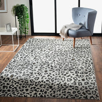 5’ x 8’ Black and Gray Animal Print Area Rug