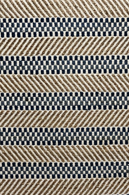 5’ x 7’ Brown and Navy Striped Area Rug