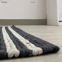 5’ x 7’ Black and White Classic Striped Area Rug