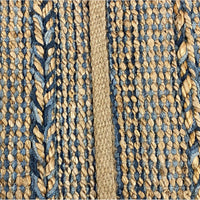 7’ x 9’ Blue and Tan Braided Stripe Area Rug