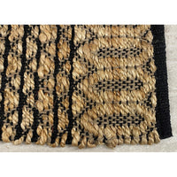 5’ x 7’ Tan and Black Ornate Geometric Area Rug