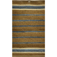 5’ x 7’ Tan and Blue Striped Area Rug
