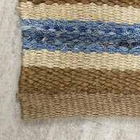 5’ x 7’ Tan and Blue Striped Area Rug