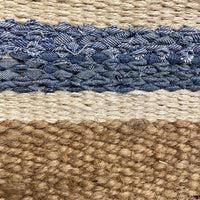 5’ x 7’ Tan and Blue Striped Area Rug