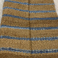 5’ x 7’ Tan and Blue Striped Area Rug