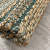 2’ x 3’ Seafoam and Tan Braided Jute Scatter Rug