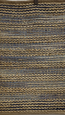 3’ x 4’ Navy and Tan Braided Jute Area Rug
