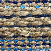 3’ x 4’ Navy and Tan Braided Jute Area Rug